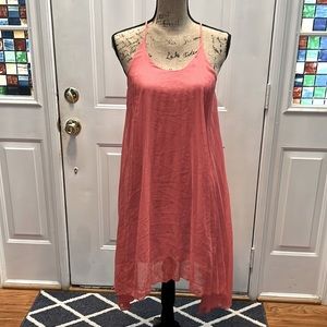 Glam Doll accordion peach halter dress in size small